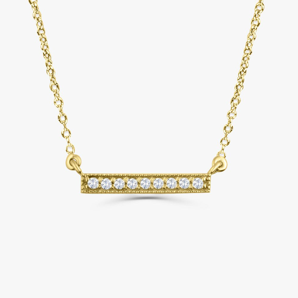 14k Diamond Bar Necklace – FERKOS FJ