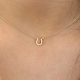 14K Mini Diamond Horseshoe Necklace Ferkos Fine Jewelry