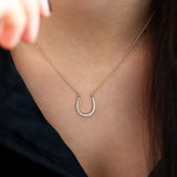 14k Diamond Large Horseshoe Necklace Ferkos Fine Jewelry