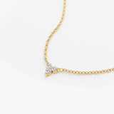 14K Gold Round Cut Diamond Trio Necklace Ferkos Fine Jewelry