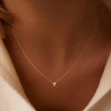 14K Gold Round Cut Diamond Trio Necklace Ferkos Fine Jewelry