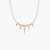 14K Gold Diamond Spike Necklace 14K Rose Gold Ferkos Fine Jewelry