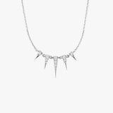 14K Gold Diamond Spike Necklace 14K White Gold Ferkos Fine Jewelry