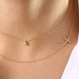 14K Gold Diamond Solitaire on a Bail Ferkos Fine Jewelry