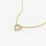 14K Gold Tiny Diamond Heart Necklace Ferkos Fine Jewelry