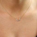14K Gold Diamond Crescent Moon Necklace Ferkos Fine Jewelry