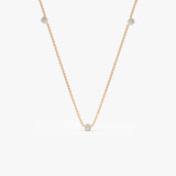 14k Bezel Setting Diamond by the Yard Necklace 14K Rose Gold Ferkos Fine Jewelry