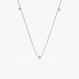 14k Bezel Setting Diamond by the Yard Necklace 14K White Gold Ferkos Fine Jewelry