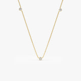 14k Bezel Setting Diamond by the Yard Necklace 14K Gold Ferkos Fine Jewelry