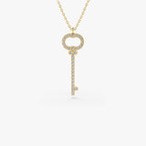14K Gold Diamond Key Charm Necklace Ferkos Fine Jewelry