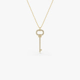 14K Gold Diamond Key Charm Necklace Ferkos Fine Jewelry