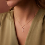 14K Gold Diamond Key Charm Necklace Ferkos Fine Jewelry