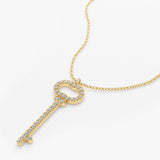 14K Gold Diamond Key Charm Necklace Ferkos Fine Jewelry