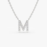 14K Gold Diamond Initial Necklace 14K White Gold Ferkos Fine Jewelry