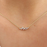 14K Gold Nine Diamond Cluster Necklace Ferkos Fine Jewelry
