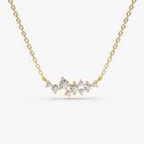 14K Gold Nine Diamond Cluster Necklace 14K Gold Ferkos Fine Jewelry