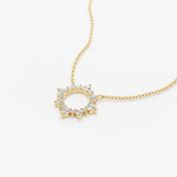 14K Gold Diamond Sun Circle Necklace Ferkos Fine Jewelry