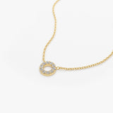 14K Gold Mini Diamond Circle Necklace Ferkos Fine Jewelry