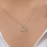 14K Gold Diamond Elephant Charm Necklace Ferkos Fine Jewelry