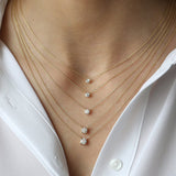 14K 0.20-0.50 ctw Prong Setting Diamond Solitaire Necklace Ferkos Fine Jewelry