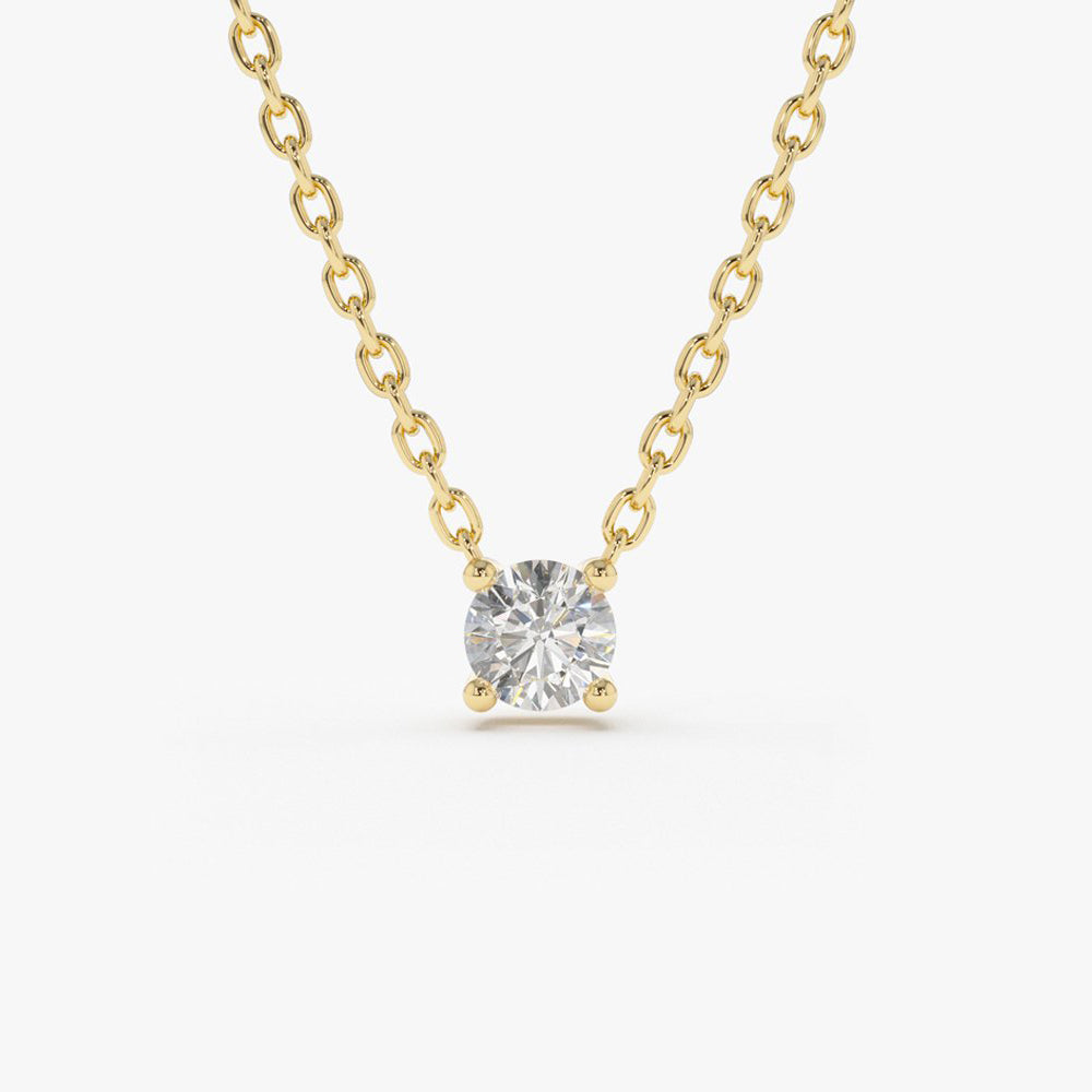 Yellow gold diamond solitaire necklace Clearance