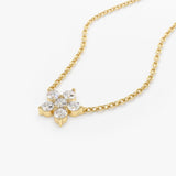 14K Gold Flower Charm Diamond Necklace Ferkos Fine Jewelry