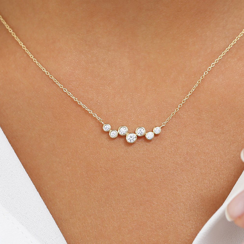 14K Gold Floating Diamond Bubble Necklace – Ferkos Fine Jewelry