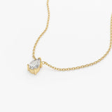 14K Gold Pear Shape Diamond Solitaire Necklace Ferkos Fine Jewelry
