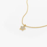 14K Gold Diamond Star Charm Necklace Ferkos Fine Jewelry