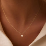 14K Gold Diamond Star Charm Necklace Ferkos Fine Jewelry