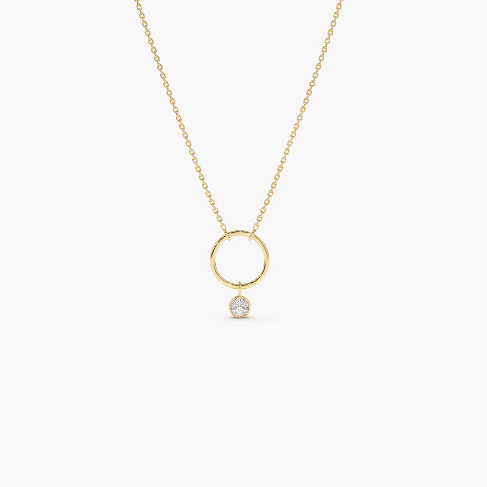 Diamond circle gold necklace Clearance