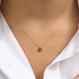 14K Gold Marquise Ruby Cluster Necklace Ferkos Fine Jewelry