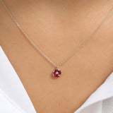 14K Gold Marquise Ruby Cluster Necklace Ferkos Fine Jewelry