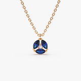 14K Marquise Sapphire Cluster Necklace 14K Rose Gold Ferkos Fine Jewelry