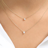 14K Gold Triangle Cut Diamond Solitaire Necklace Ferkos Fine Jewelry