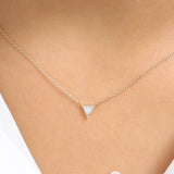 14K Gold Triangle Cut Diamond Solitaire Necklace Ferkos Fine Jewelry