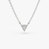 14K Gold Triangle Cut Diamond Solitaire Necklace 14K White Gold Ferkos Fine Jewelry
