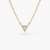 14K Gold Triangle Cut Diamond Solitaire Necklace 14K Gold Ferkos Fine Jewelry