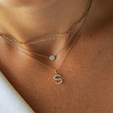 14k Medium Size Diamond Initial Necklace Ferkos Fine Jewelry