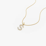 14k Medium Size Diamond Initial Necklace Ferkos Fine Jewelry