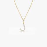 14k Medium Size Diamond Initial Necklace  Ferkos Fine Jewelry