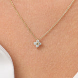 14K Gold Diamond Clover Necklace Ferkos Fine Jewelry