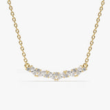 14K Gold Slanted Marquise and Round Diamond Necklace 14K Gold Ferkos Fine Jewelry