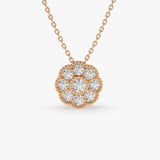 14k Floral Diamond Pendant 14K Rose Gold Ferkos Fine Jewelry