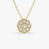 14k Floral Diamond Pendant 14K Gold Ferkos Fine Jewelry