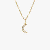 14k Dainty Crescent Moon Diamond Charm 14K Gold Ferkos Fine Jewelry