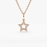 14k Super Star Diamond Layering Necklace 14K Rose Gold Ferkos Fine Jewelry
