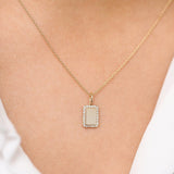 14K Gold Diamond Tag Initial Necklace Ferkos Fine Jewelry