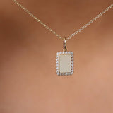 14K Gold Diamond Tag Initial Necklace  Ferkos Fine Jewelry