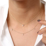 14k Dangling Diamond Solitaire Necklace Ferkos Fine Jewelry
